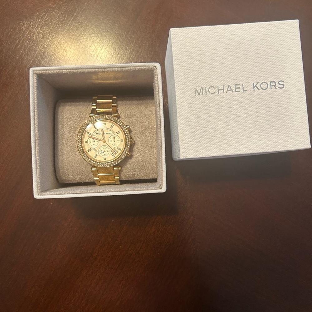 Michael Kors Gold-Tone Parker Chronograph Watch Stainless Steel MK-5354